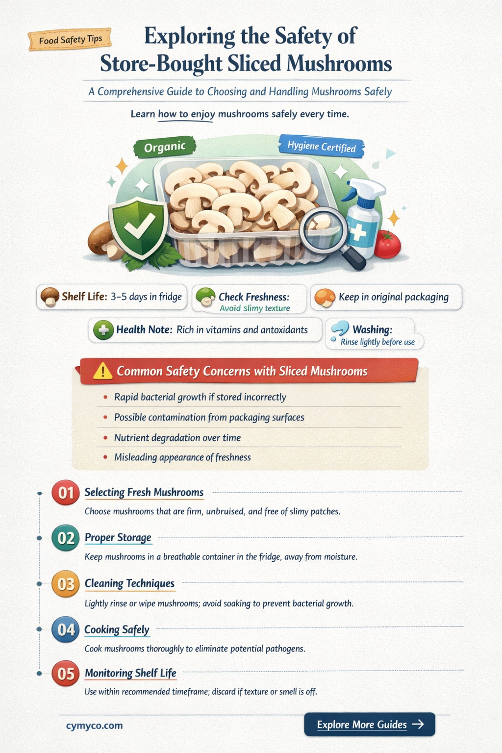 is it safe to buy sliced mushrooms