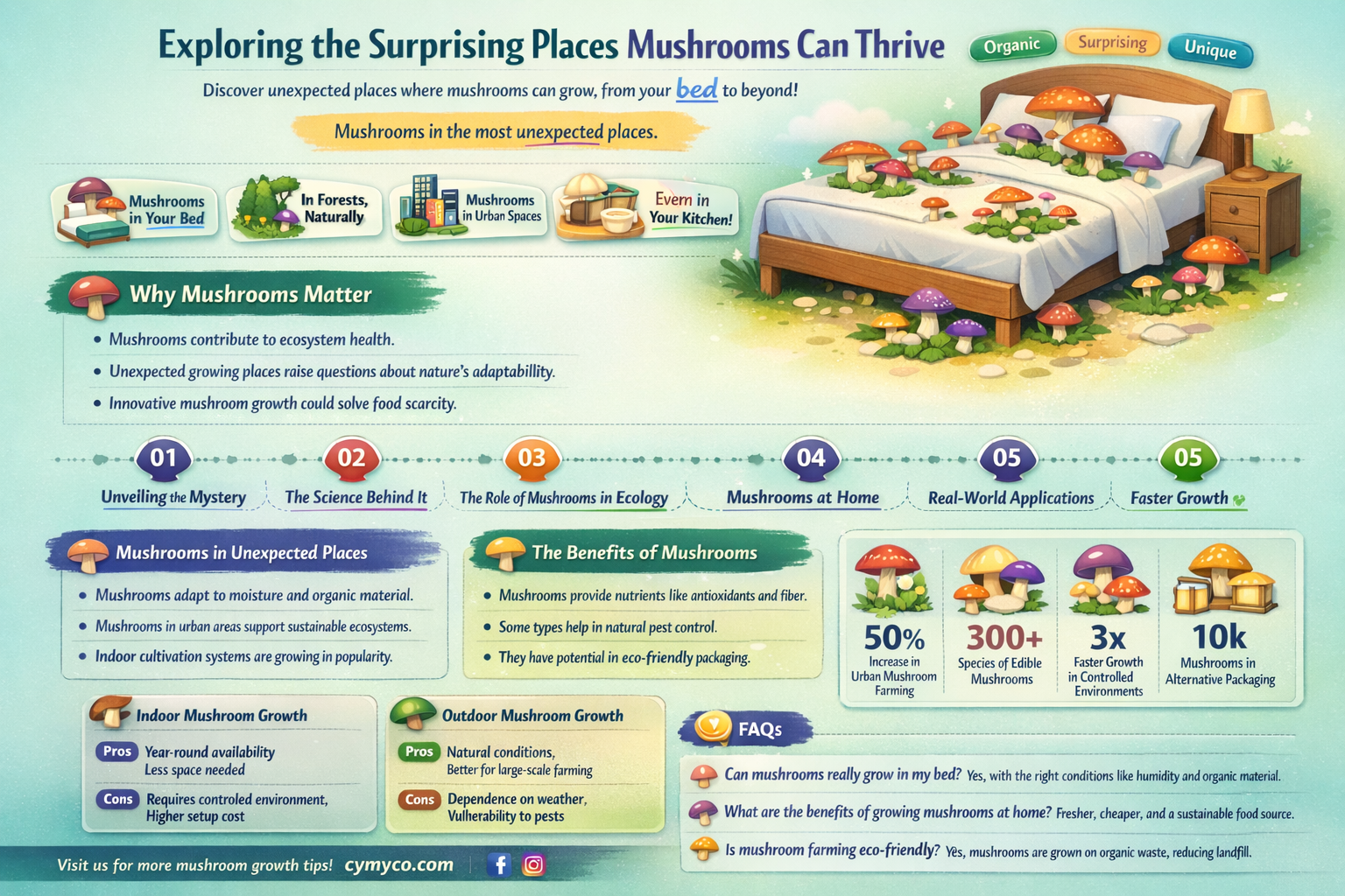 can mushrooms grow in your bed