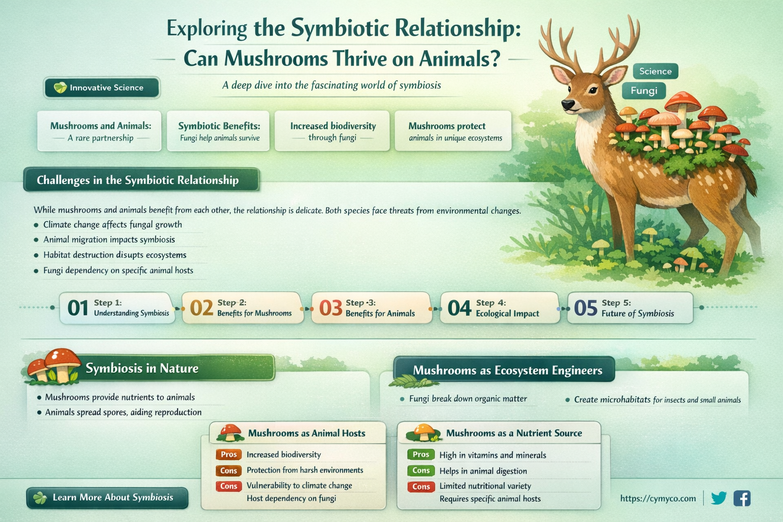 can mushrooms grow on animals