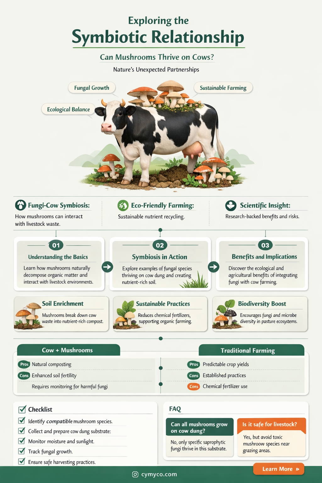 can mushrooms grow on cows