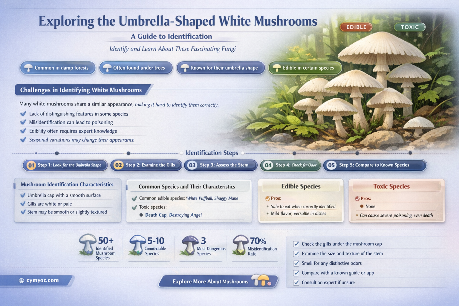 what type of white mushroom looks like a umbrella
