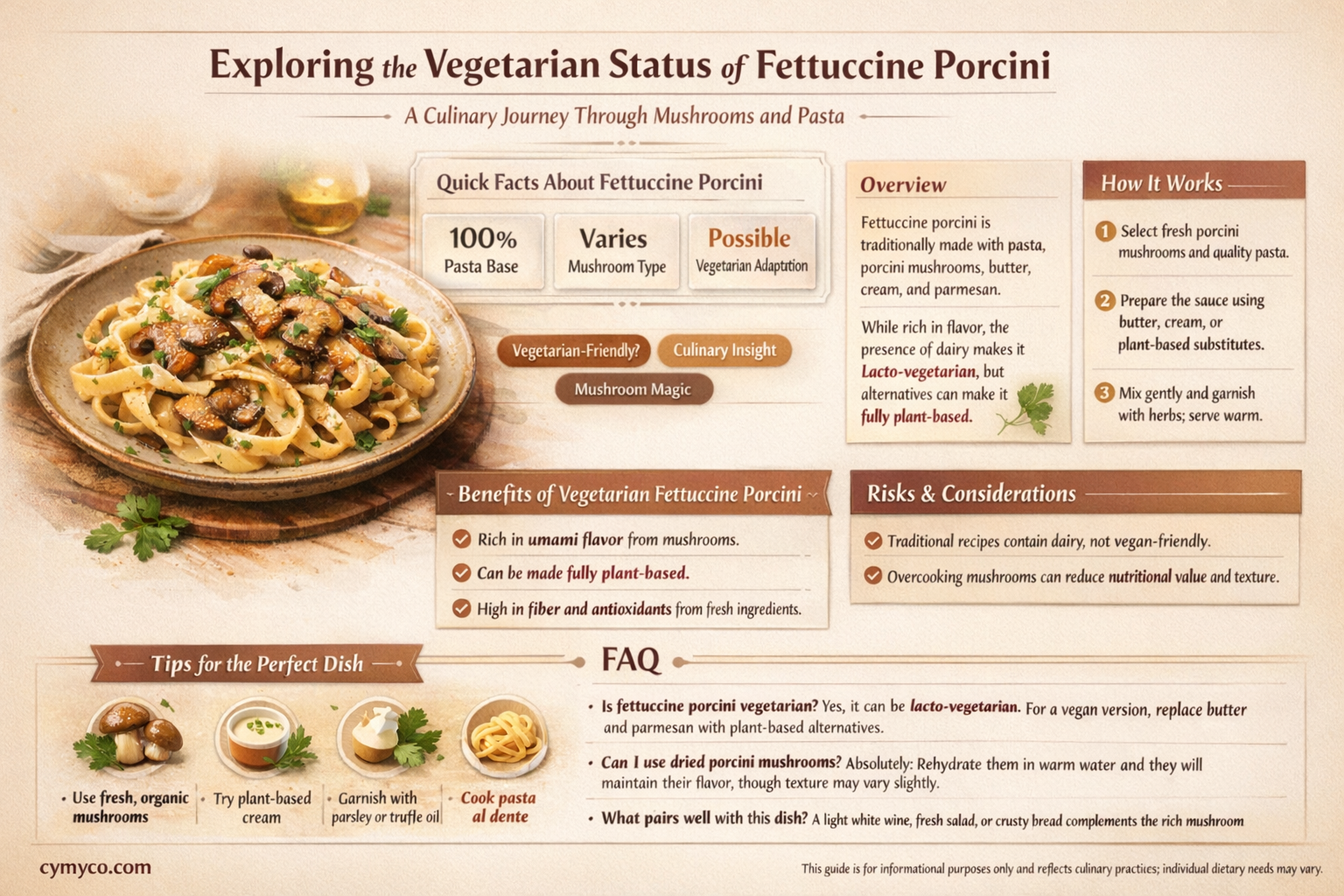 is fettuccine porcini a vegetarian