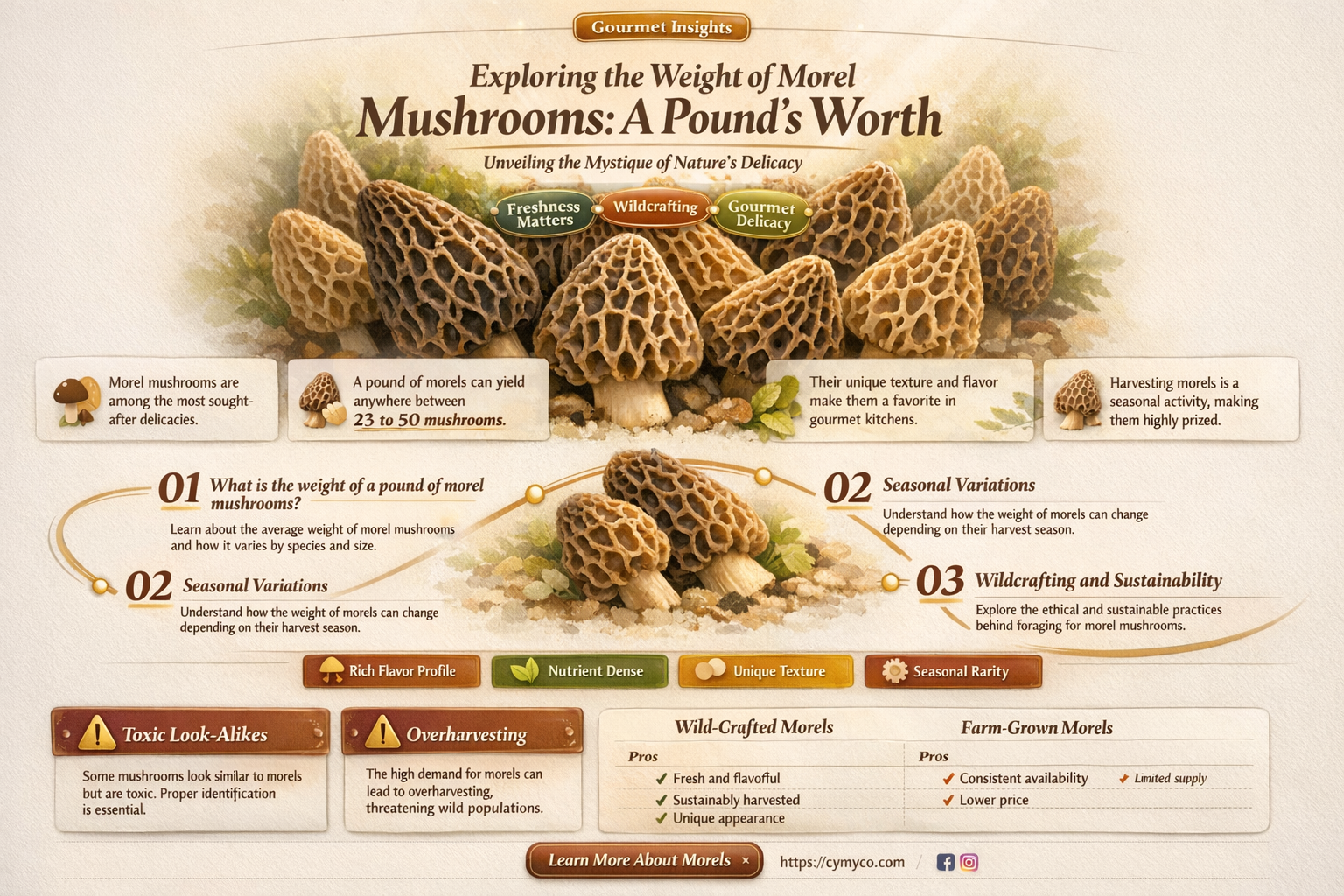 how many morels in a pound