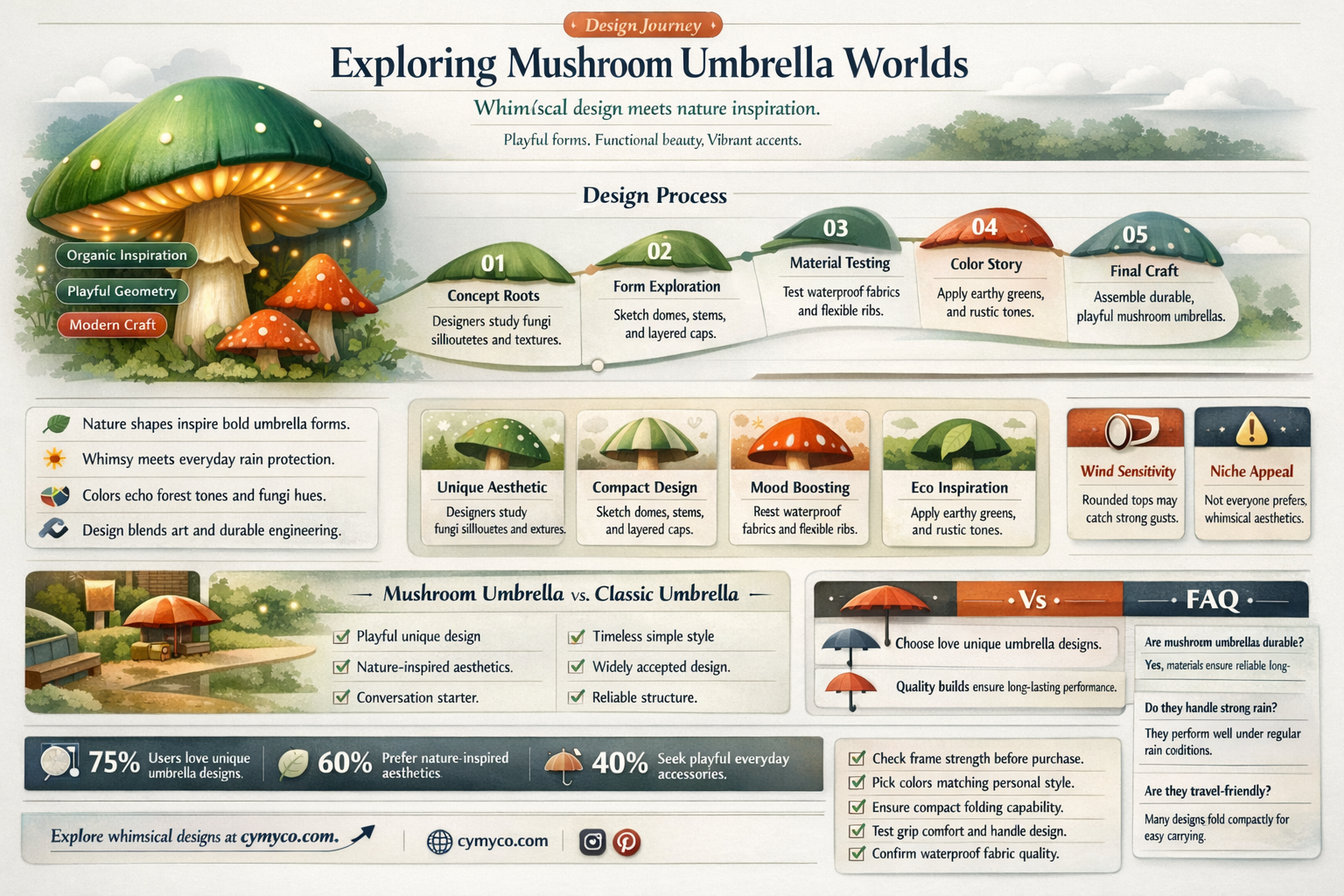 why are some umbrellas mushrooms shaped like