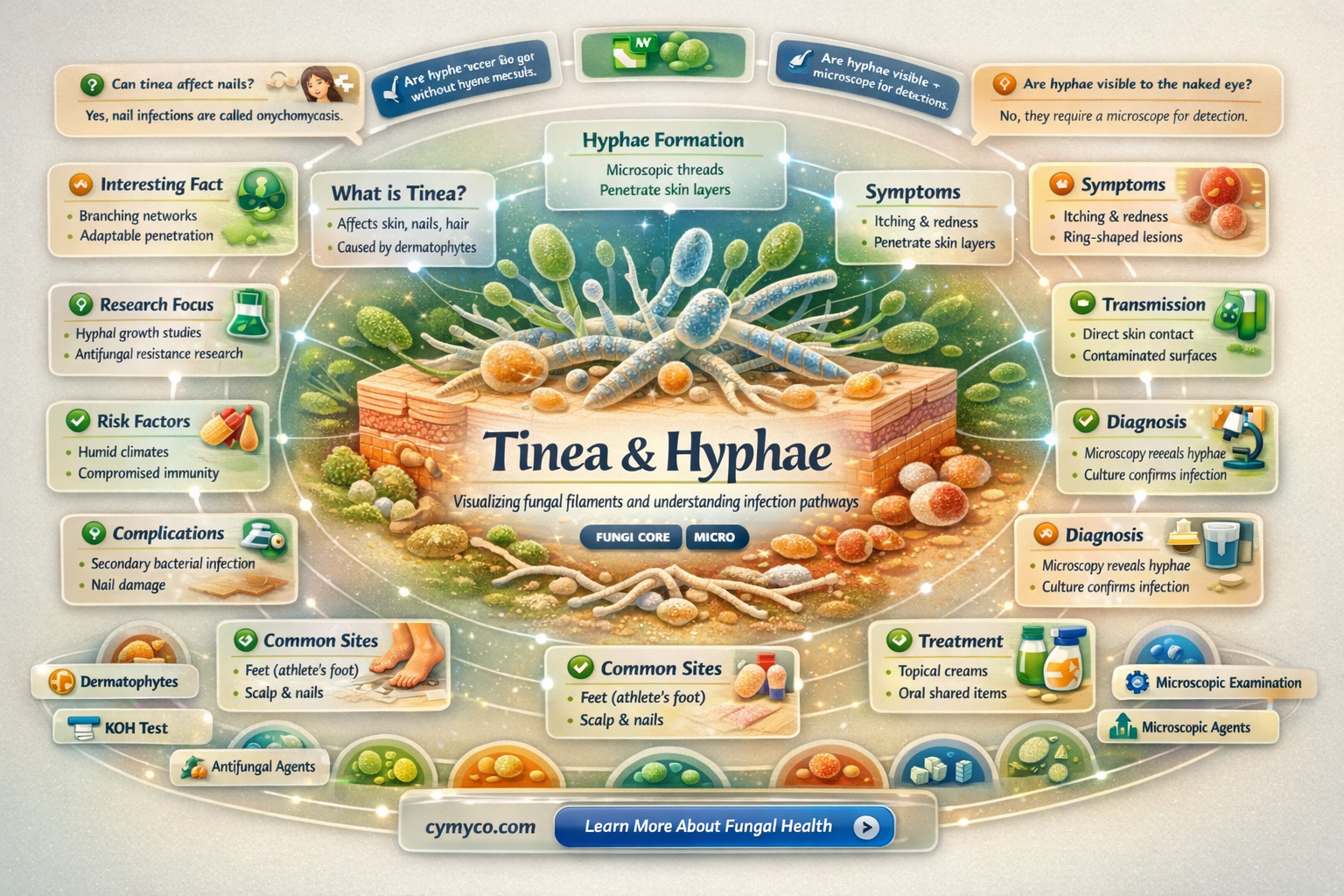 does tinea have hyphae