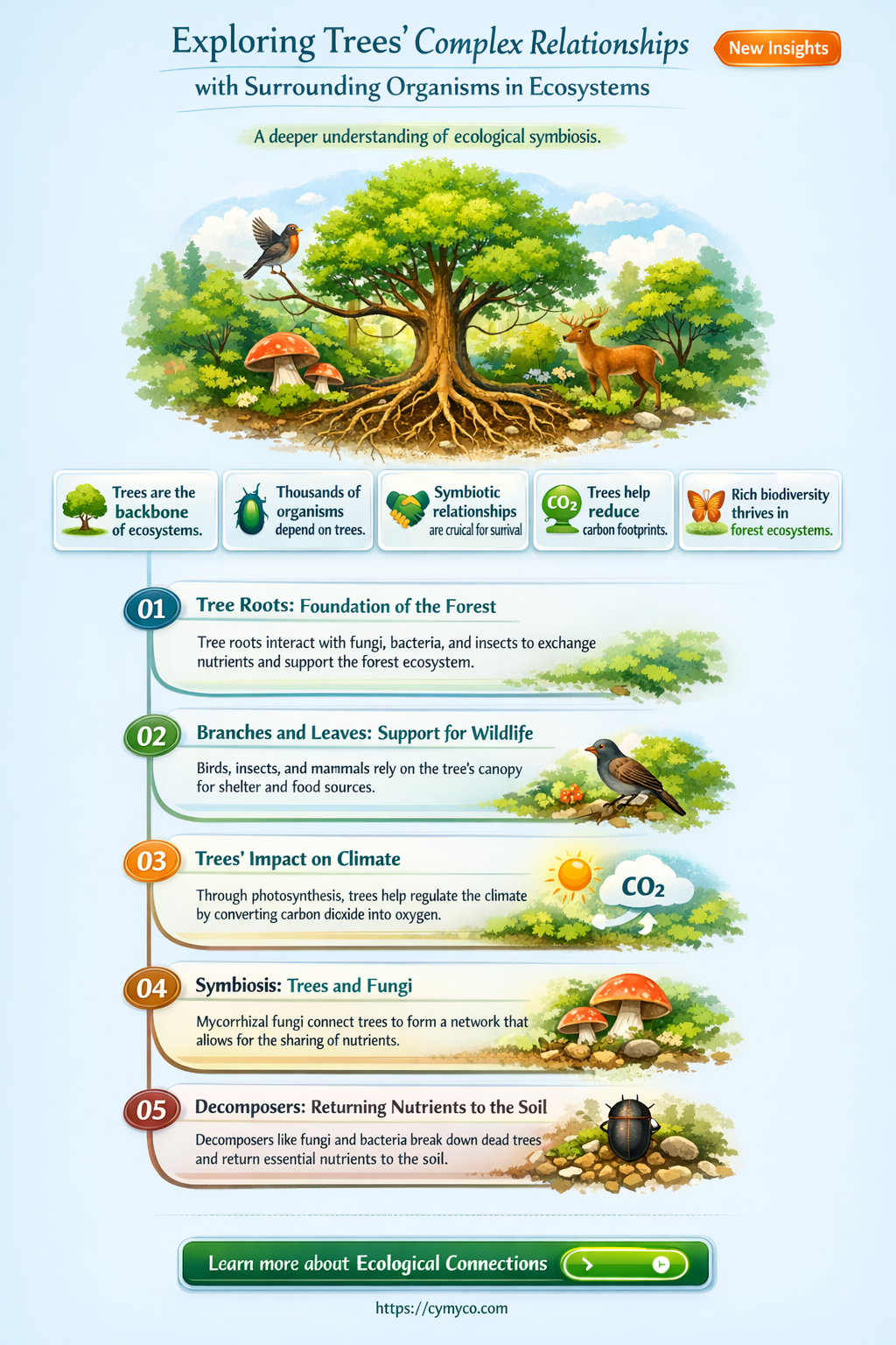 how do trees interact with other organisms