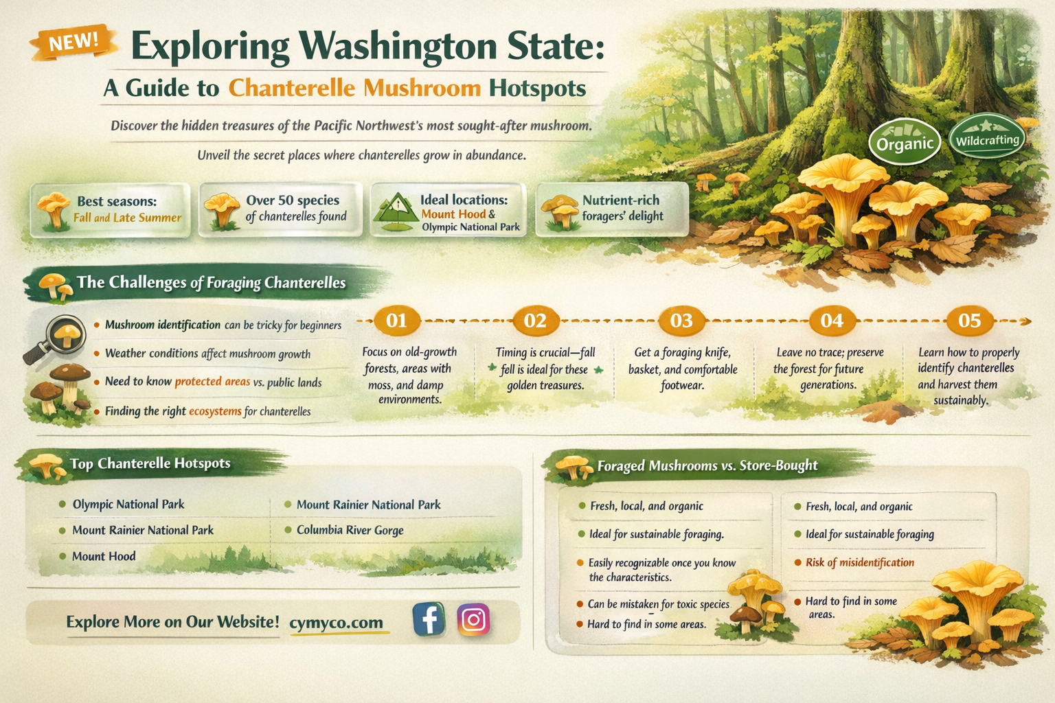 where to find chanterelle mushrooms in washington state