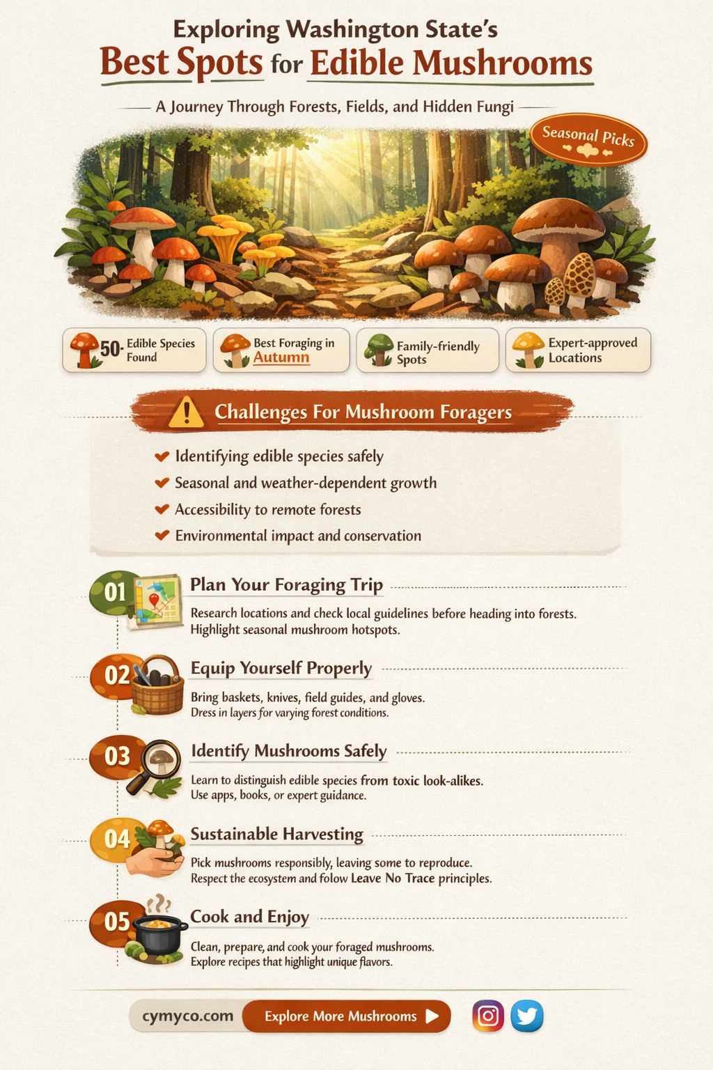 where to find edible mushrooms in washington state