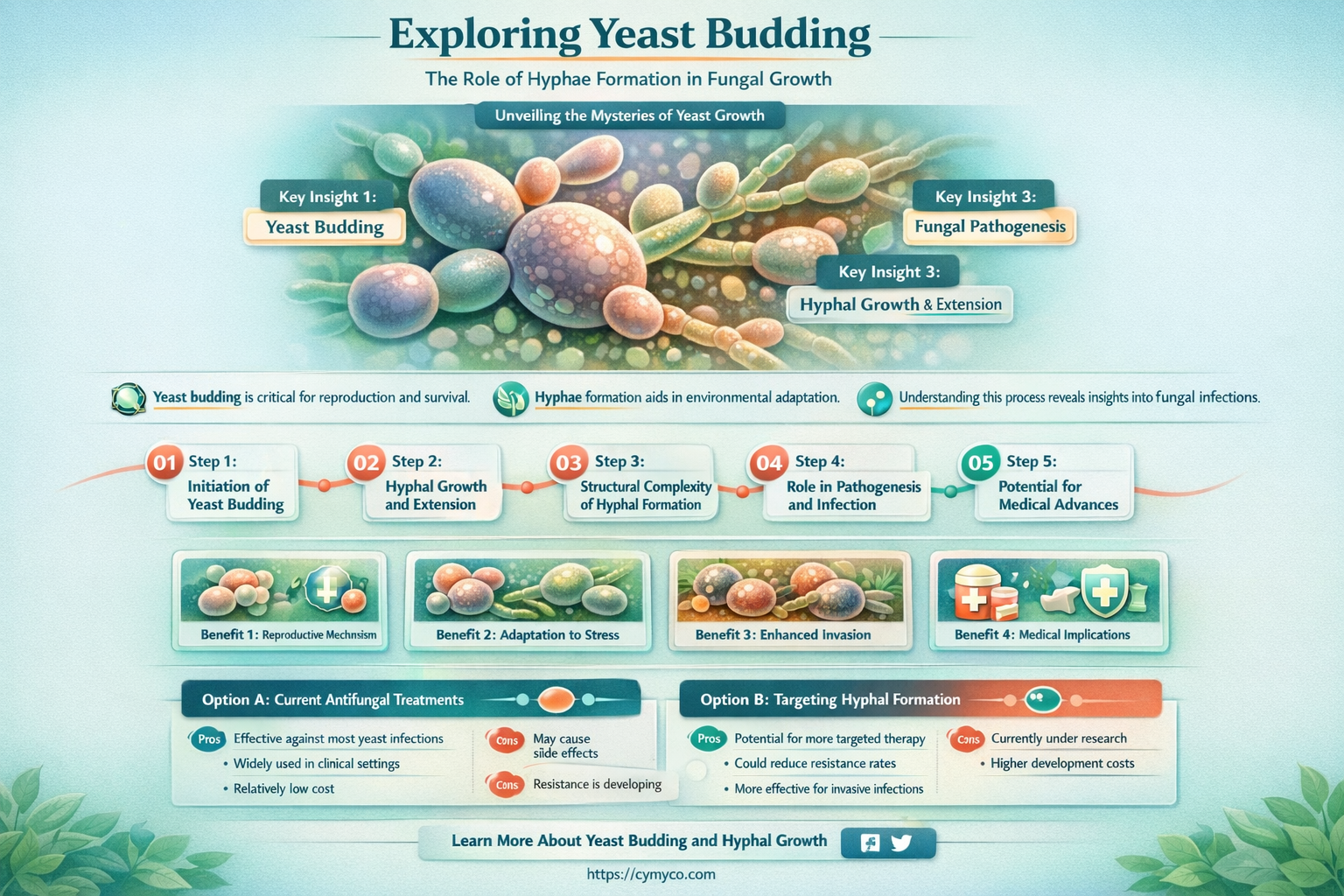 do hyphae form in yeast budding