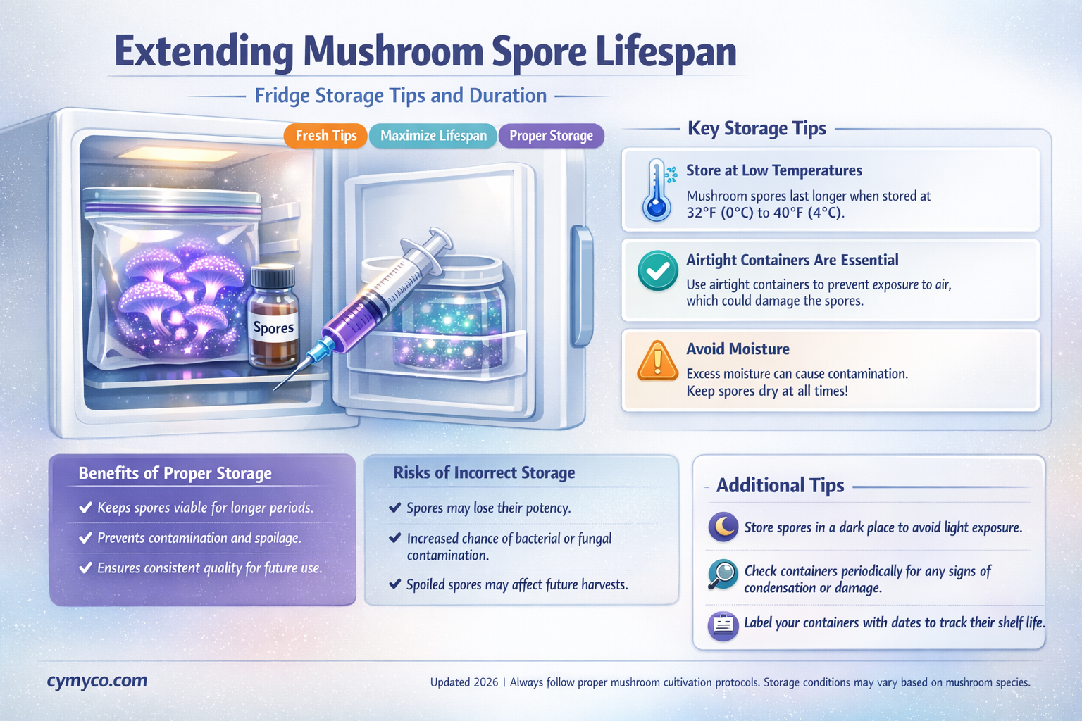 how long do mushroom spores last in the fridge