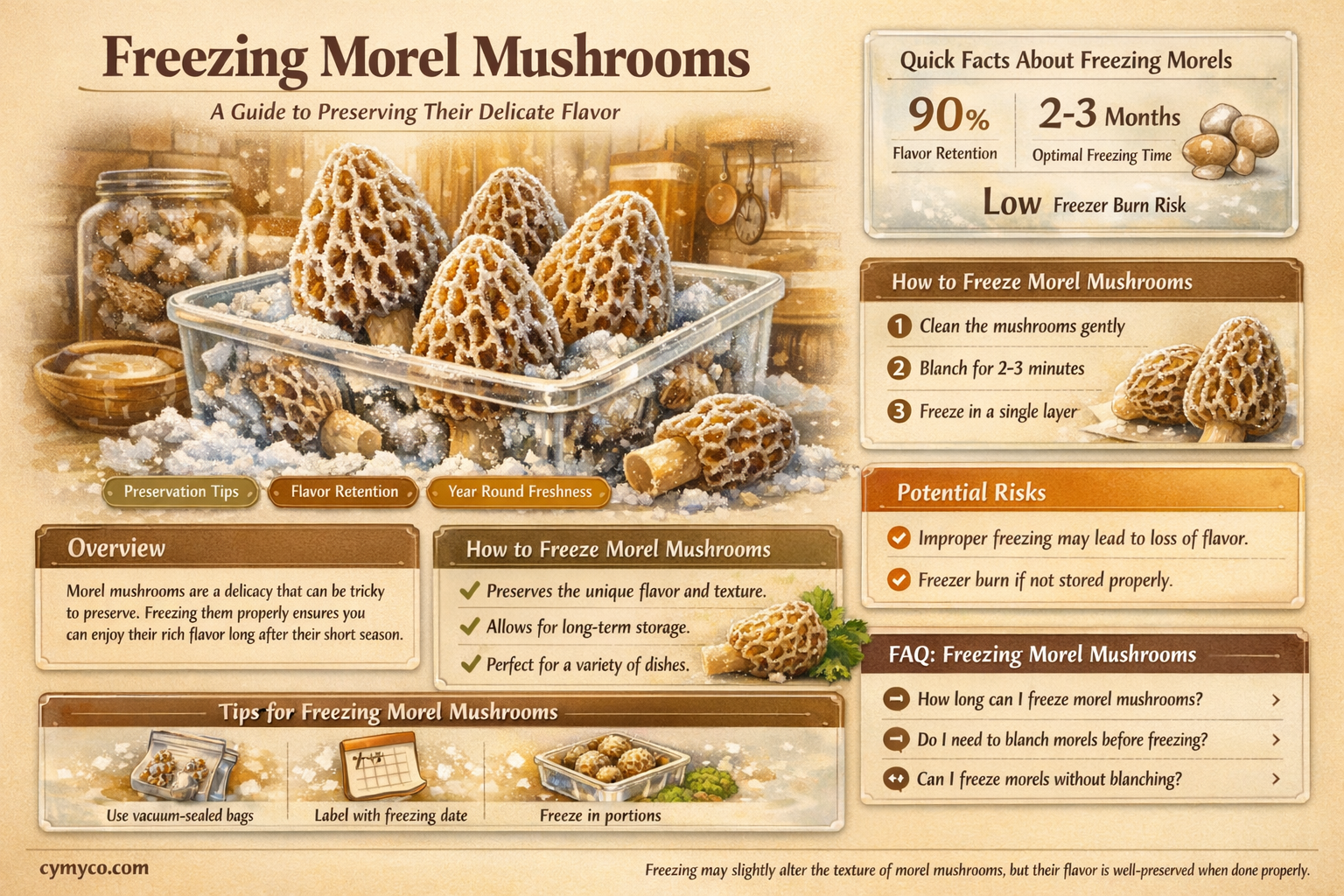 can morel mushrooms be frozen