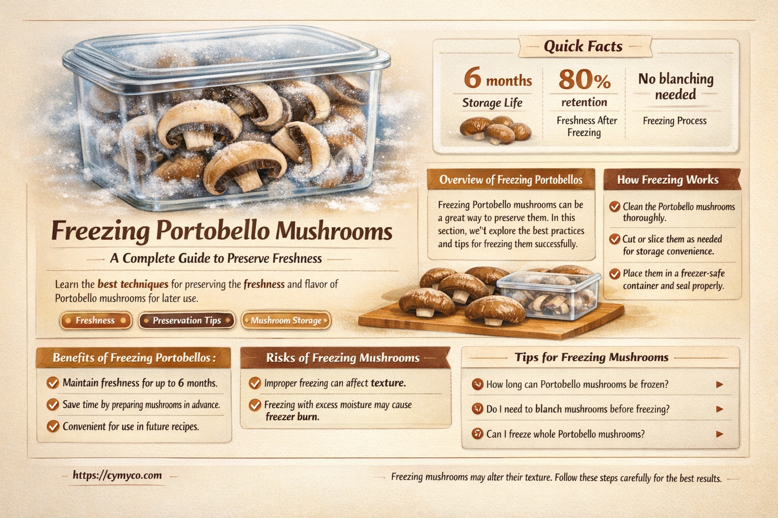 can you freeze portobello mushrooms