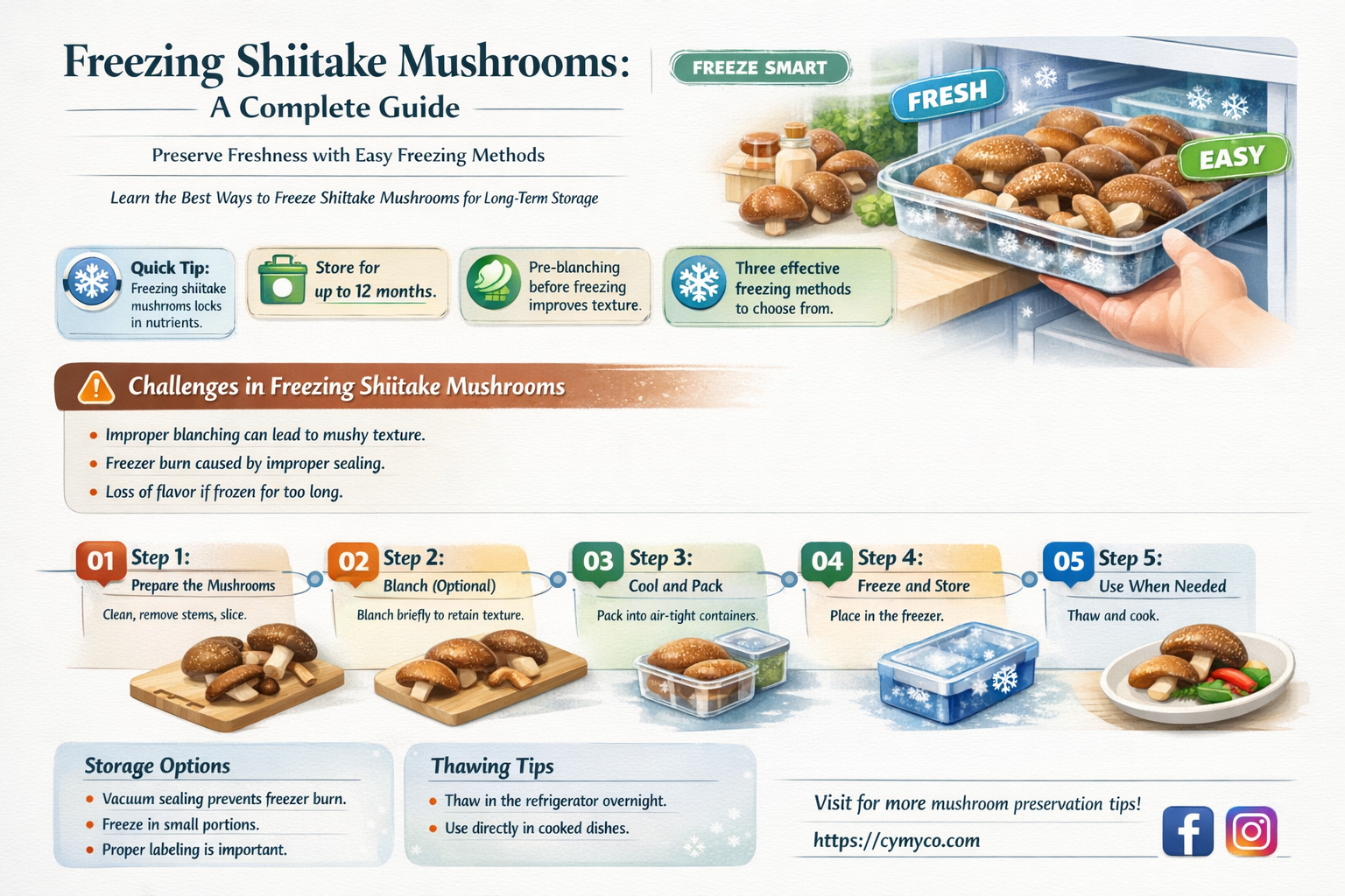 can i freeze shiitake mushrooms