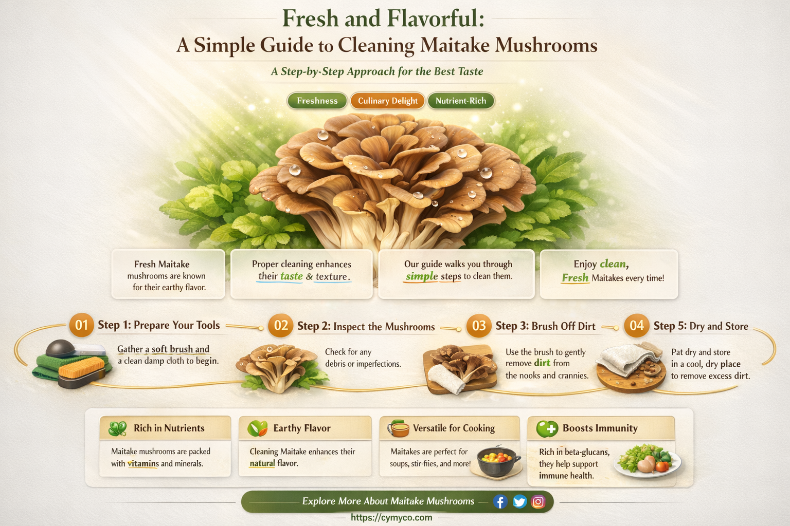 how to clean maitake