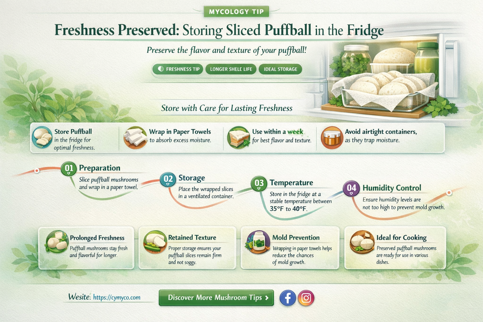 can i store sliced puffball in fridge