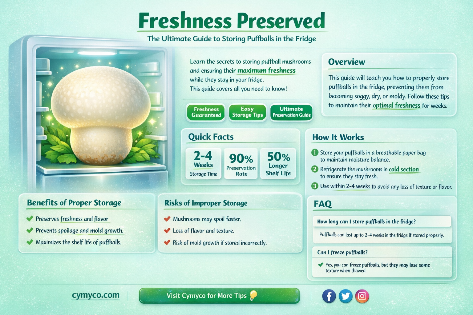 can i store puffballs in the fridge