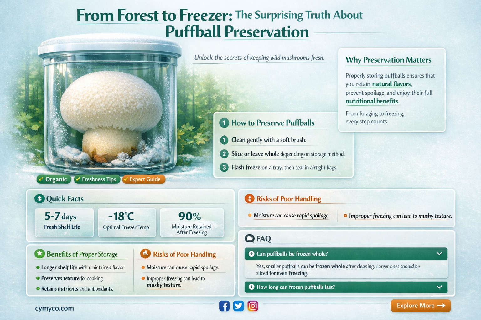 can you freeze a puffball