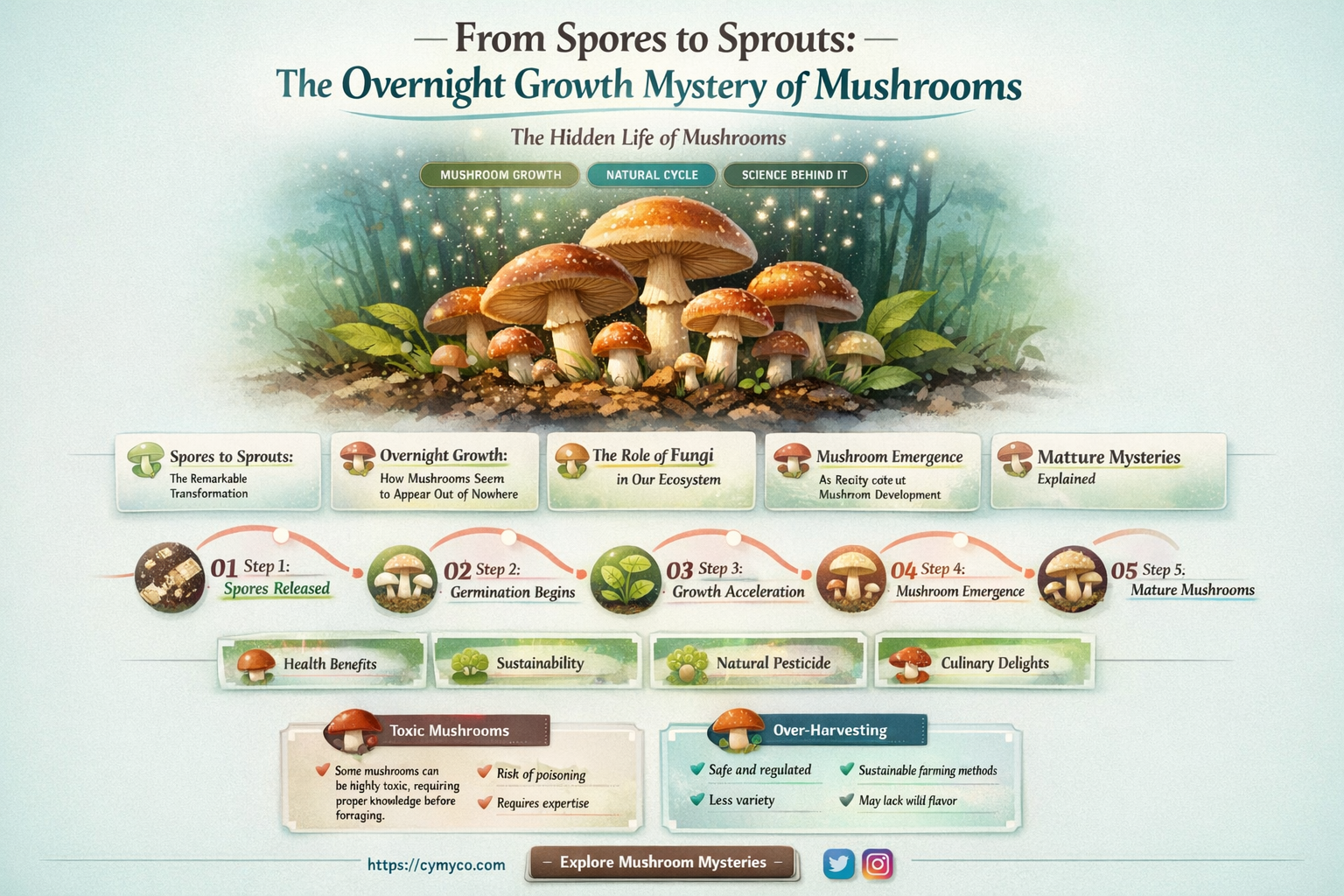 do mushrooms grow overnight