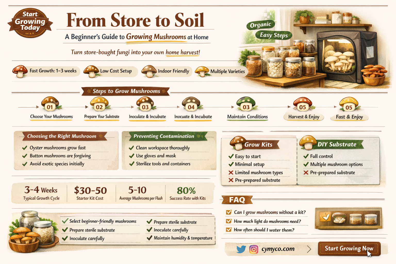 how to grow mushrooms from store bought