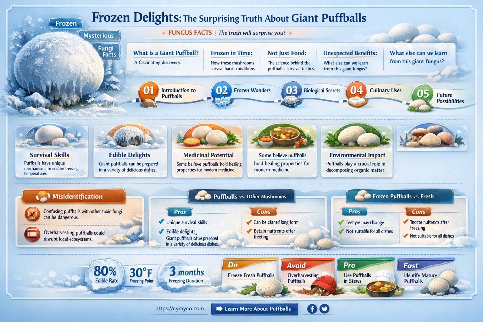 can giant puffballs be frozen