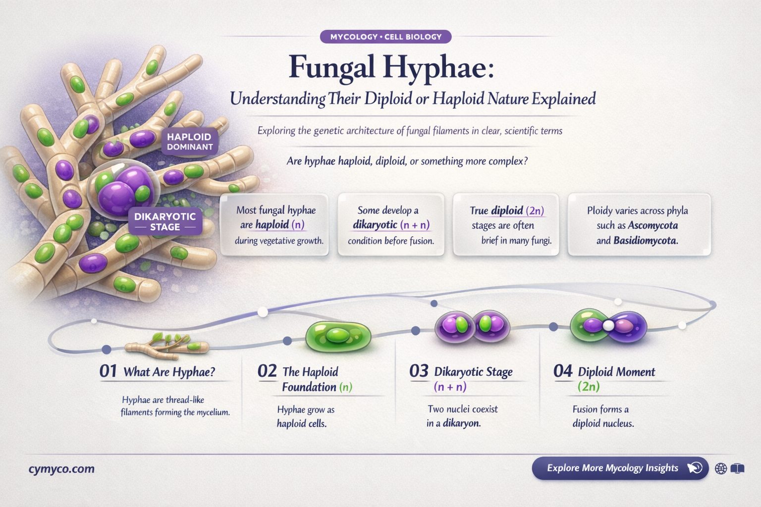 are fungal hyphae diploid or haploid