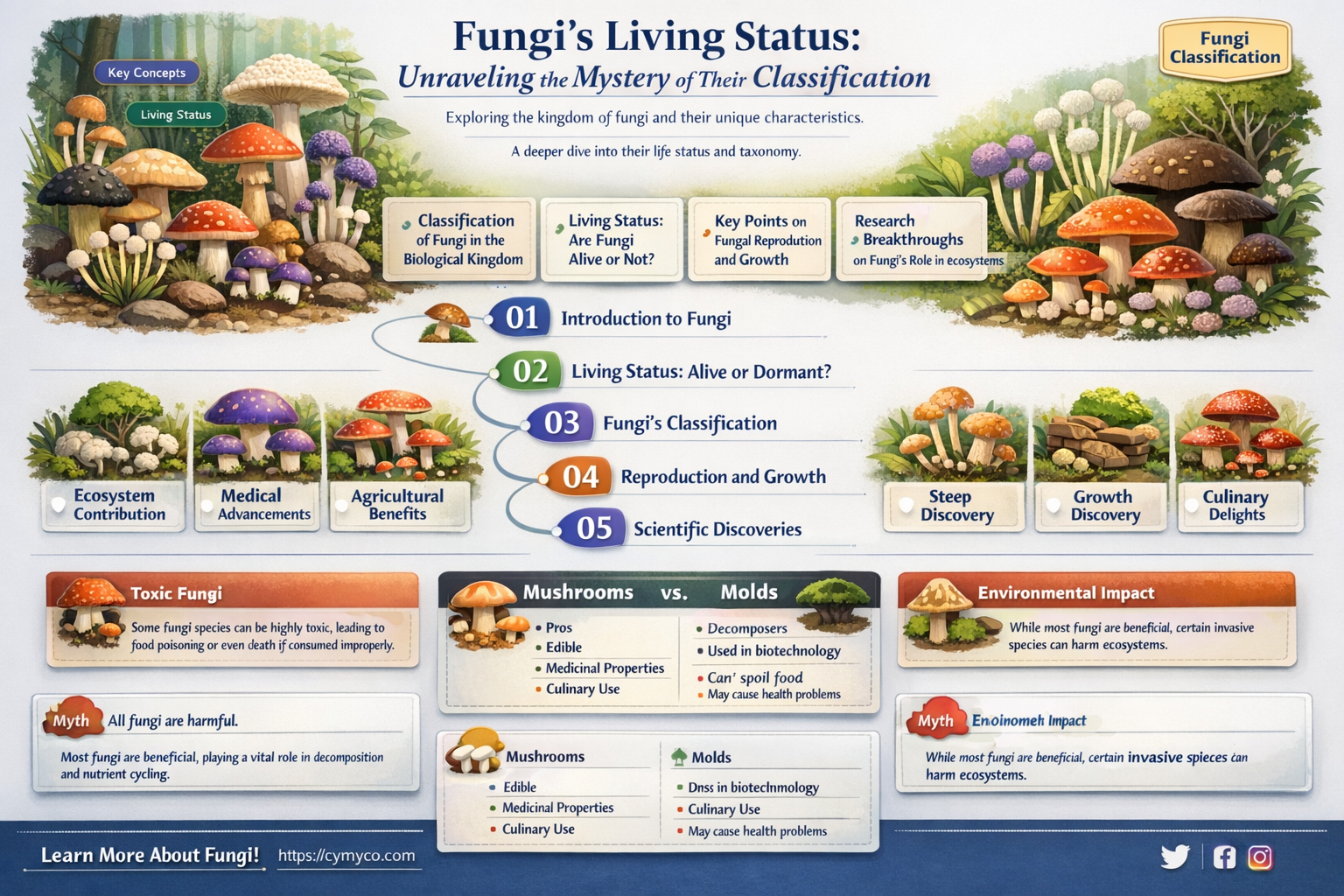 is fungi living or nonliving