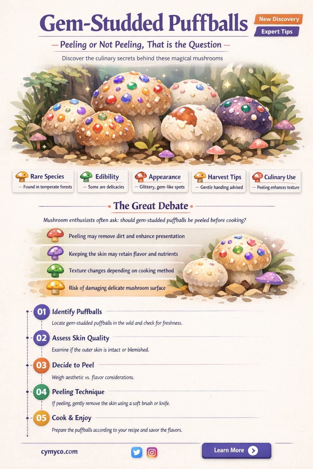 do you have to peel gem studded puffballs