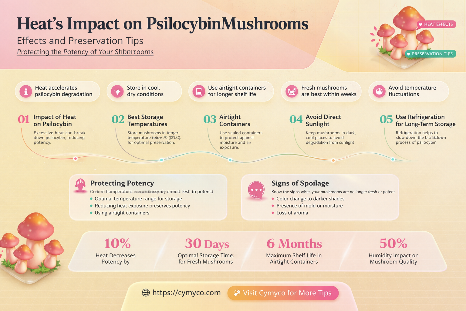 does heat affect psyocibin mushrooms