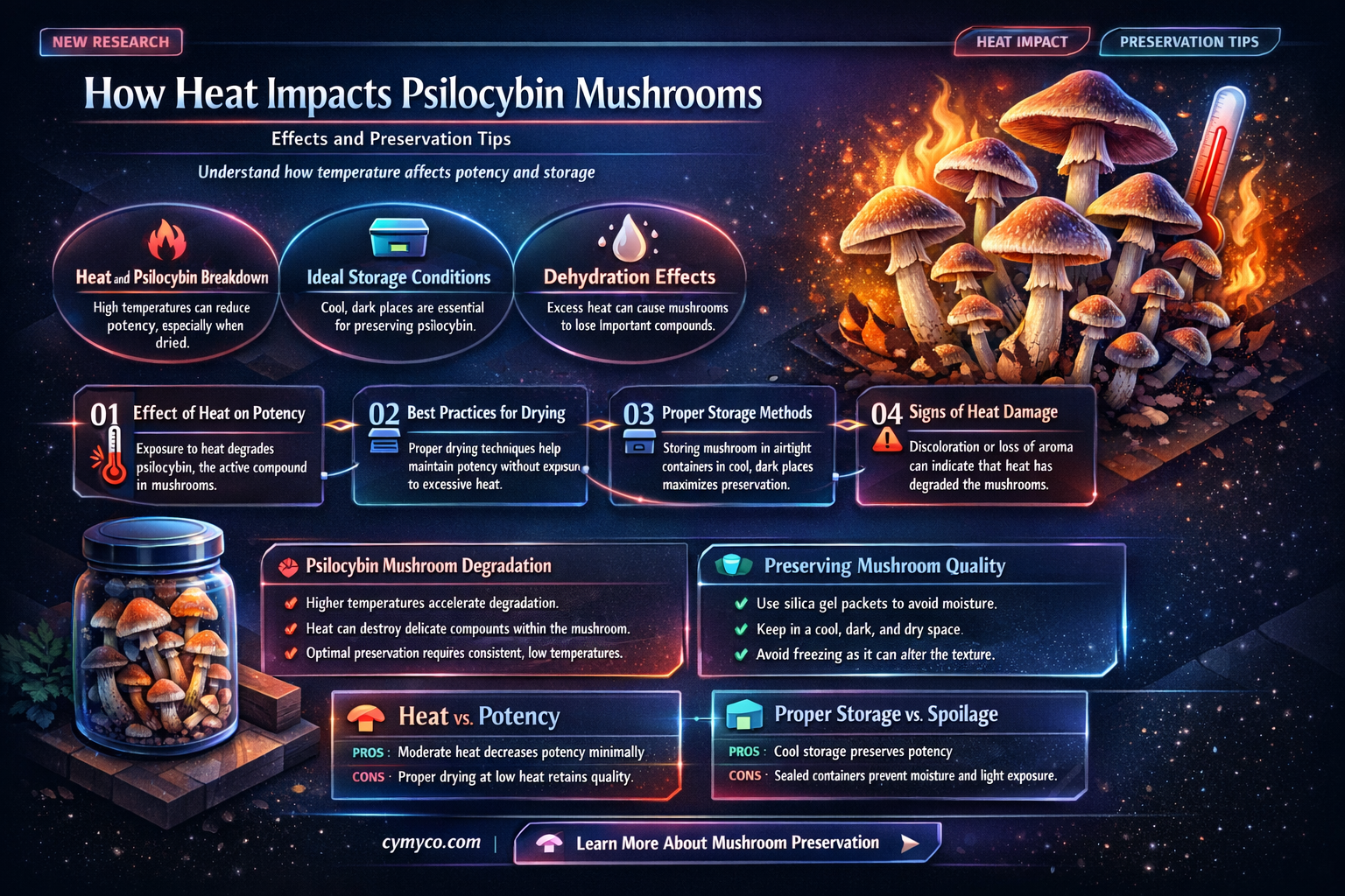 does heat affect psilocybin mushrooms