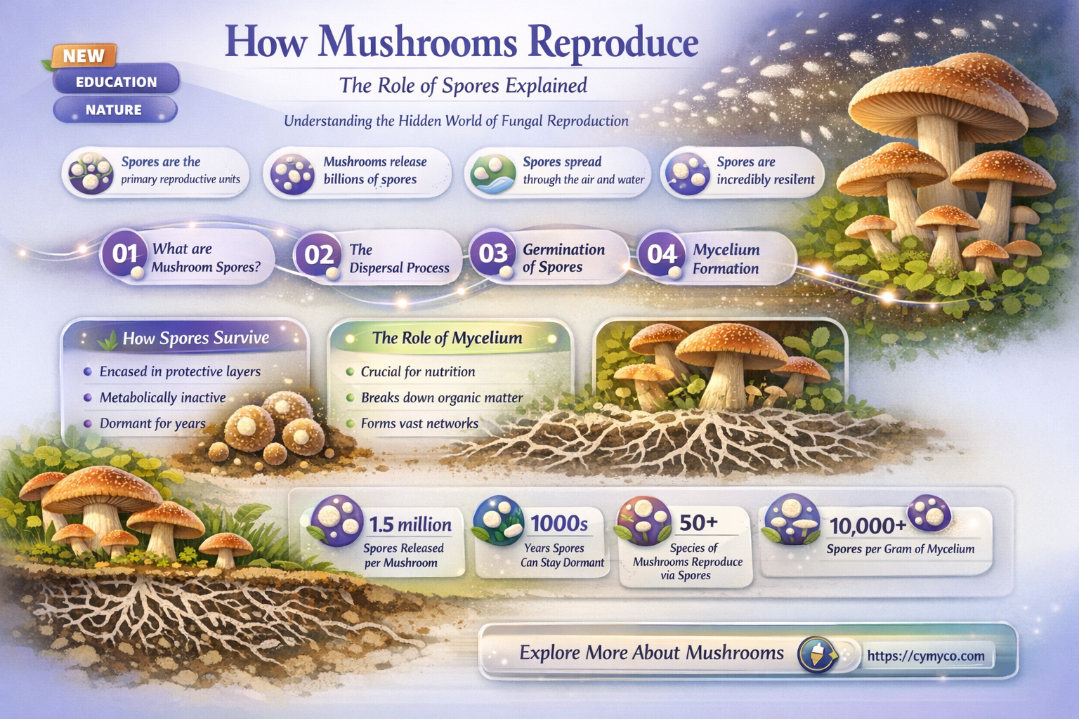 do mushrooms reproduce using spores