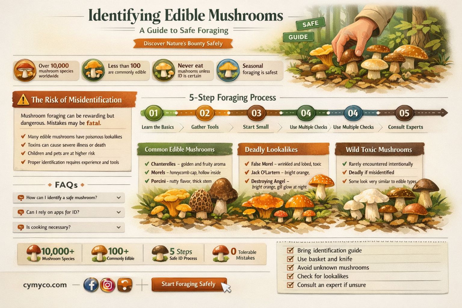how to tell if mushrooms are safe to eat