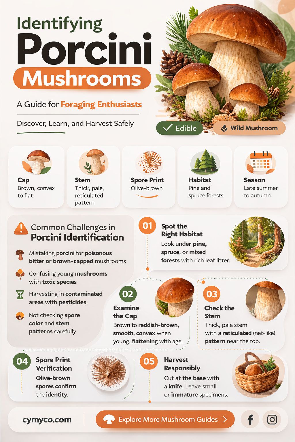 how to id porcini