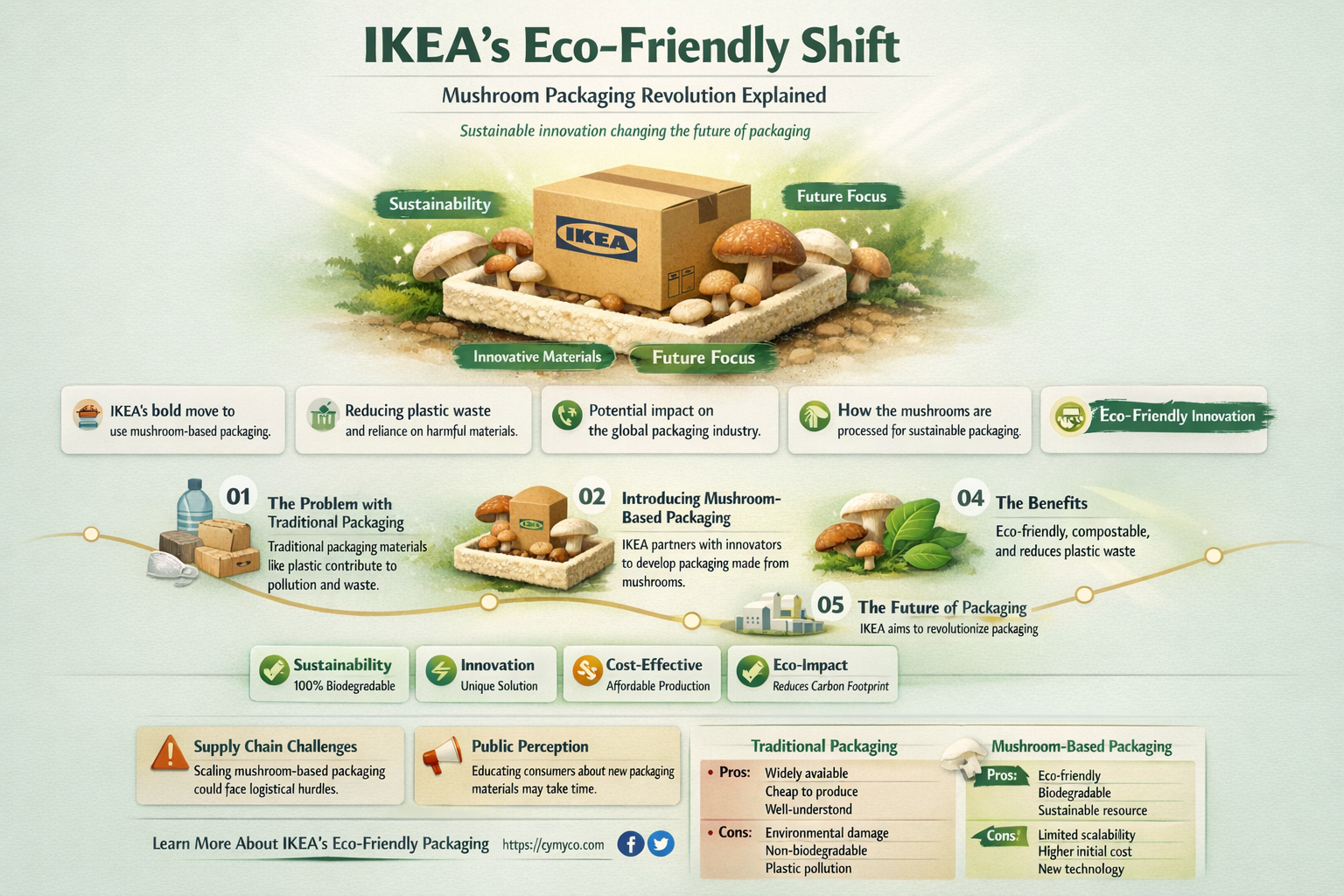 did ikea start using mushroom packaging