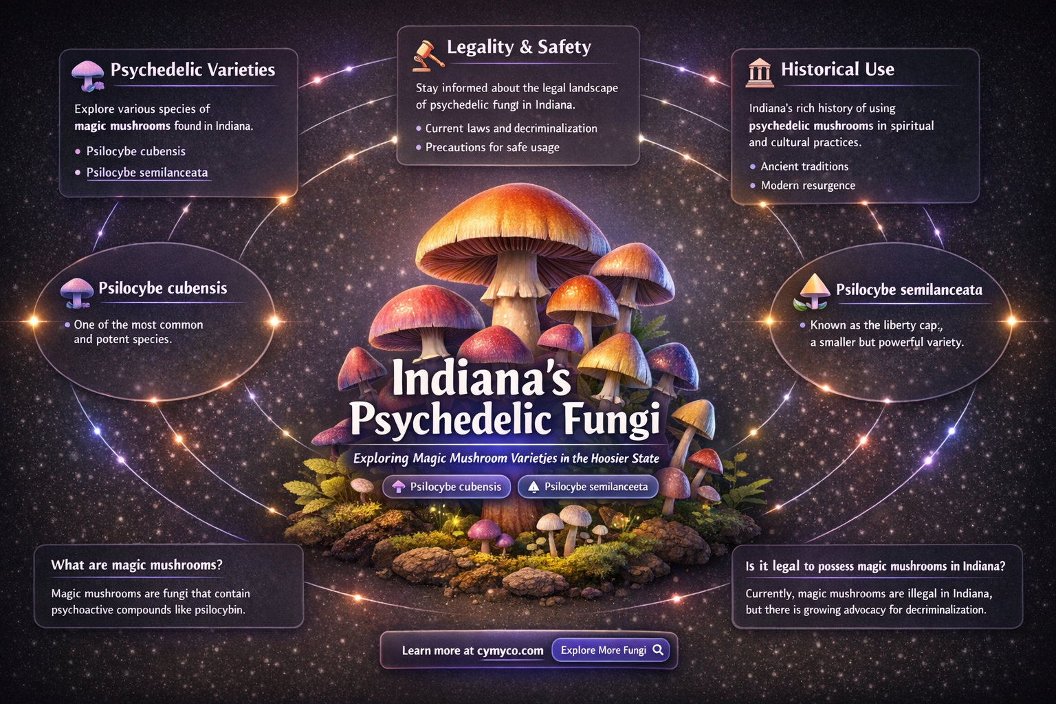 what type of magic mushrooms grow in indiana