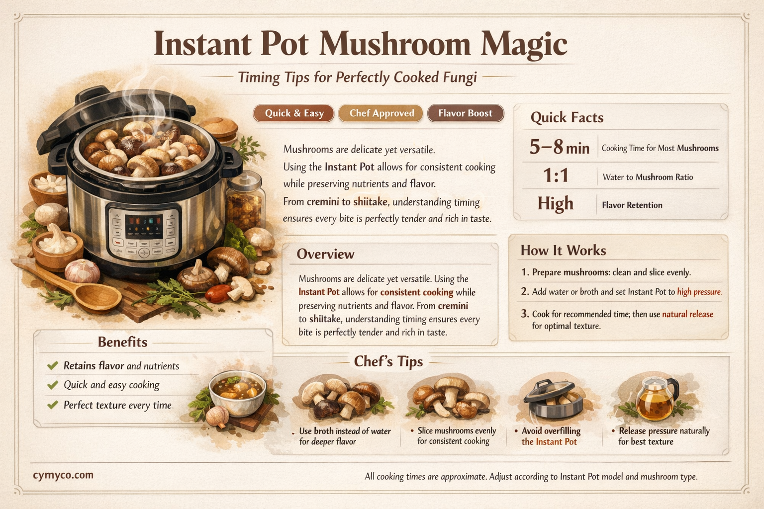 how long to cook mushrooms in instant pot