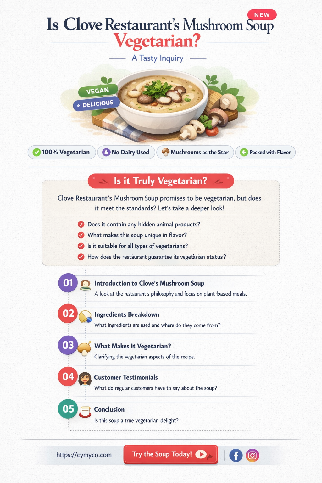 is clove restaurant mushroom soup vegetarian