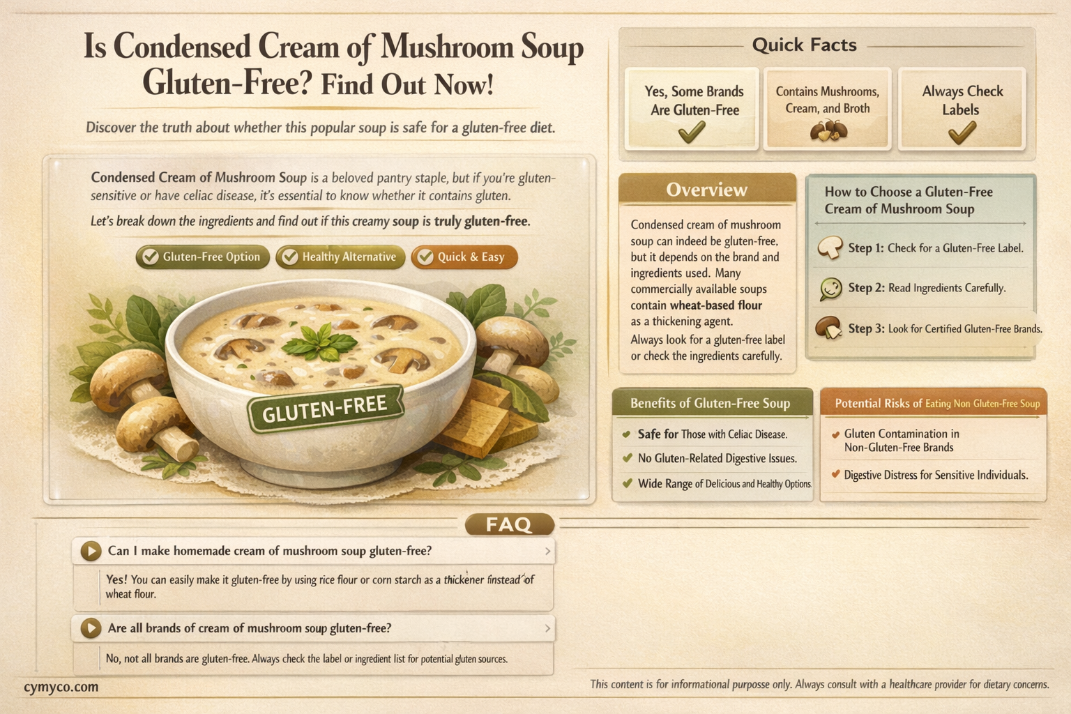 is condensed cream of mushroom soup gluten free