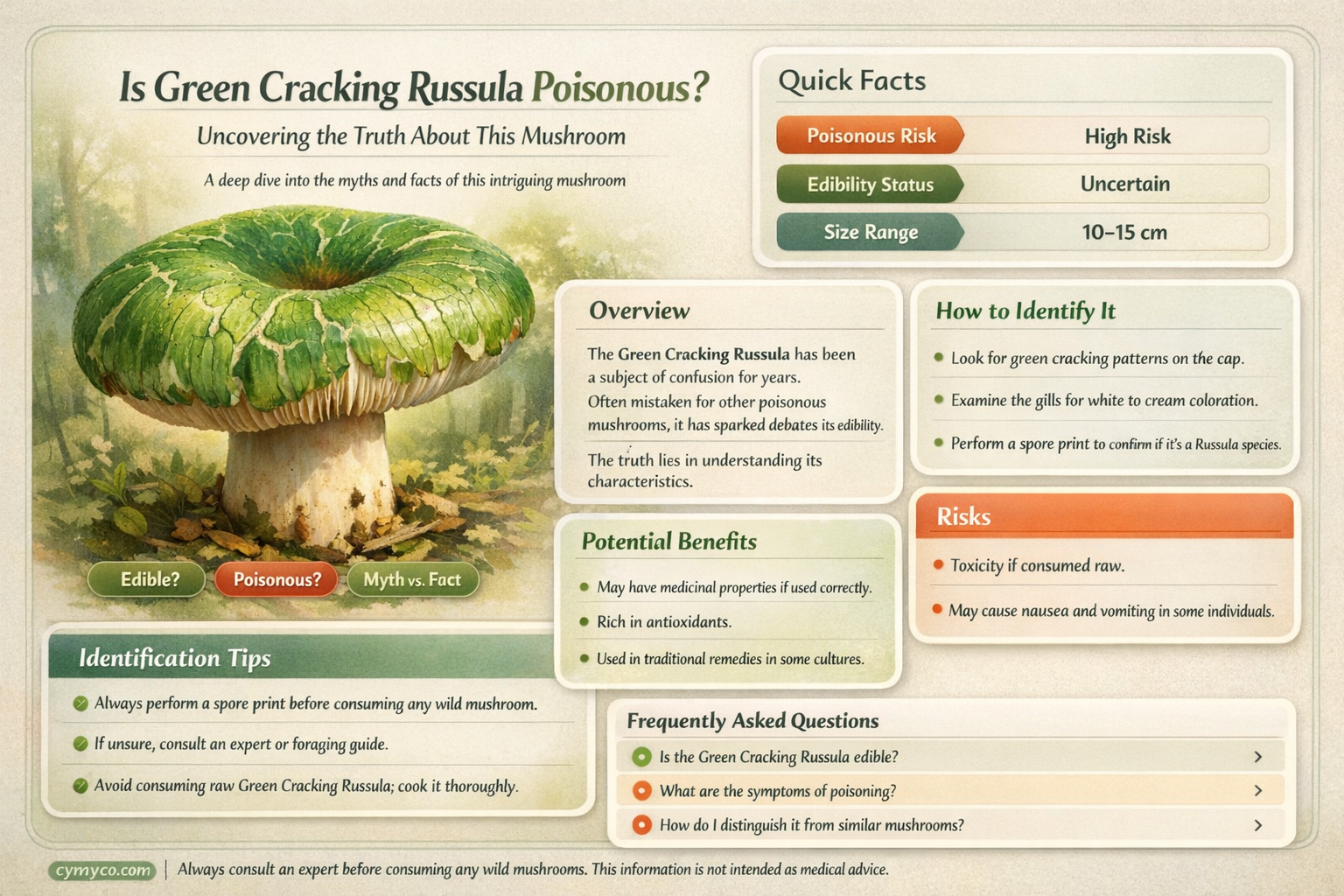 is green cracking russula poisonous