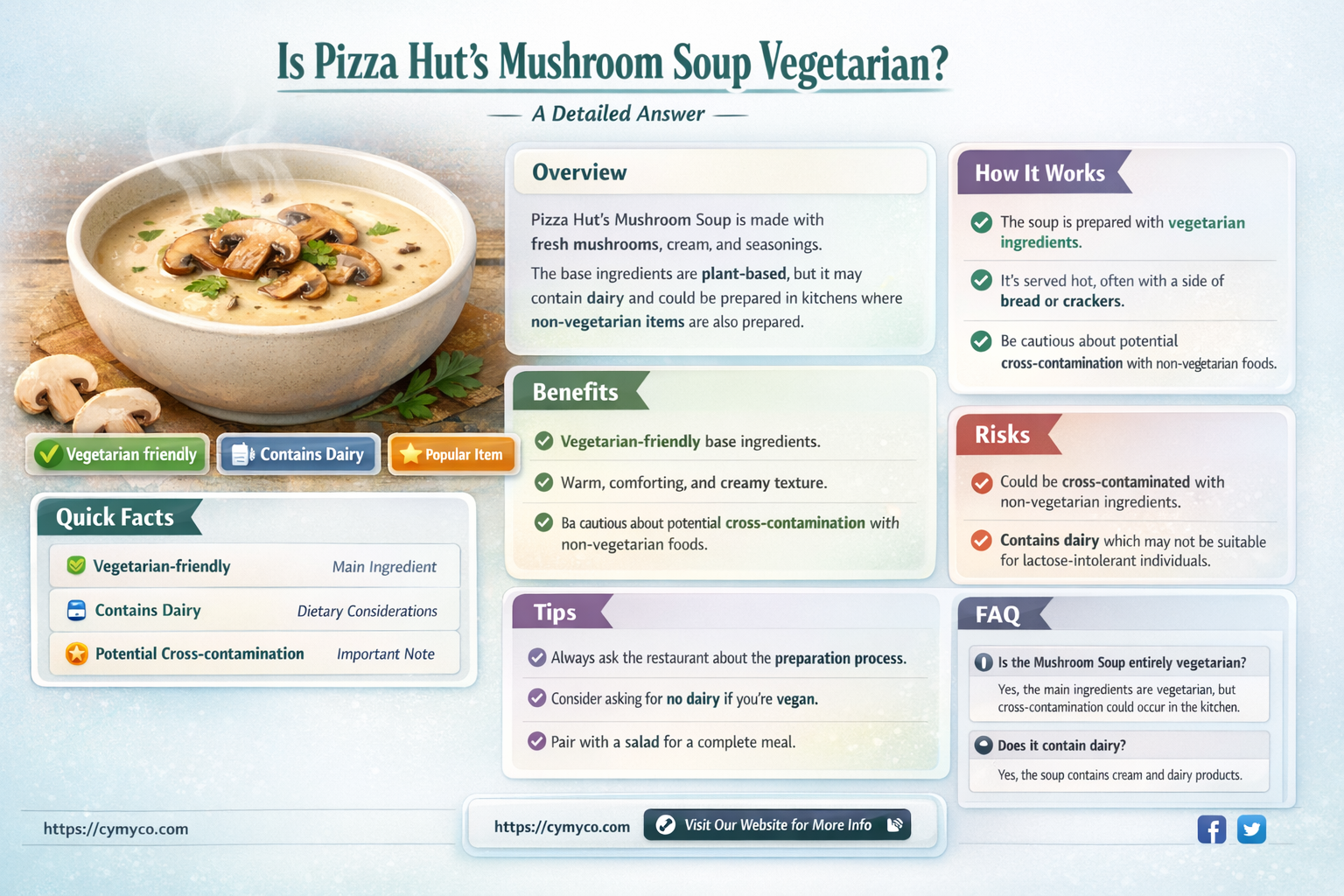 is pizza hut mushroom soup vegetarian