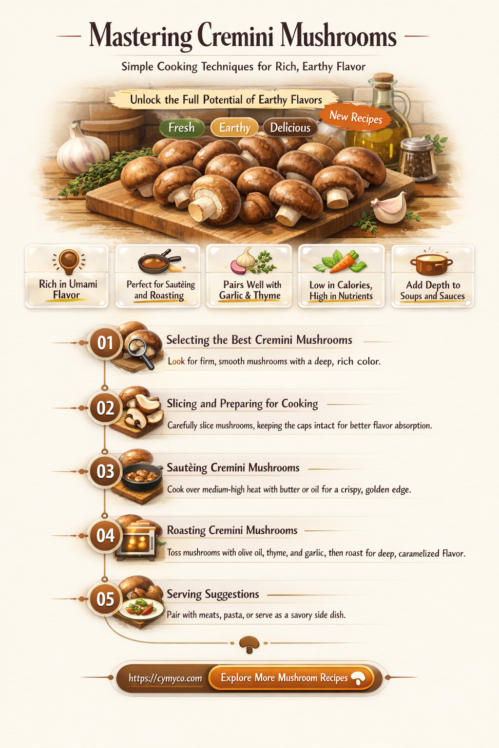 how to cook cremini mushrooms