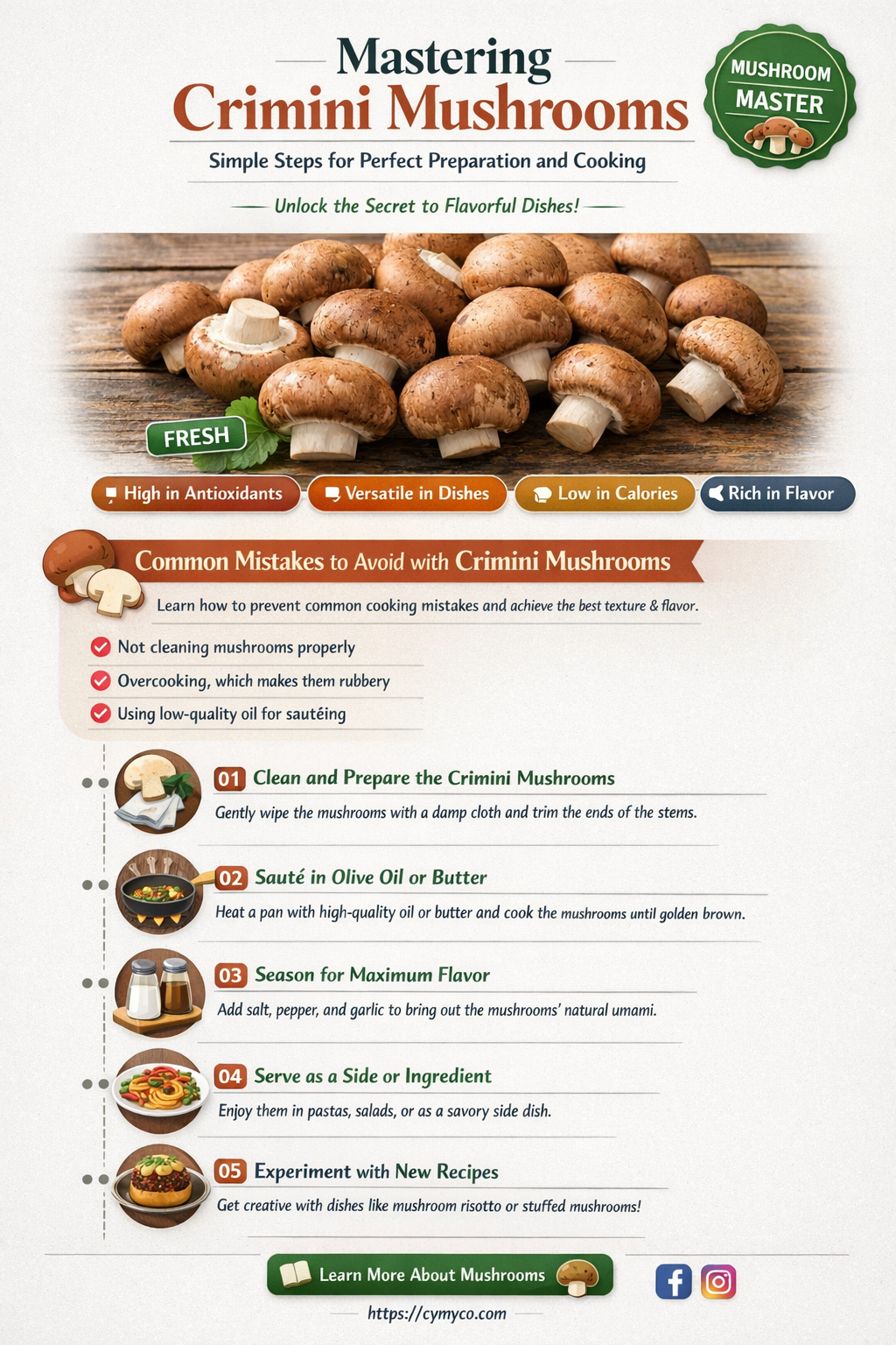 how to prepare crimini mushrooms