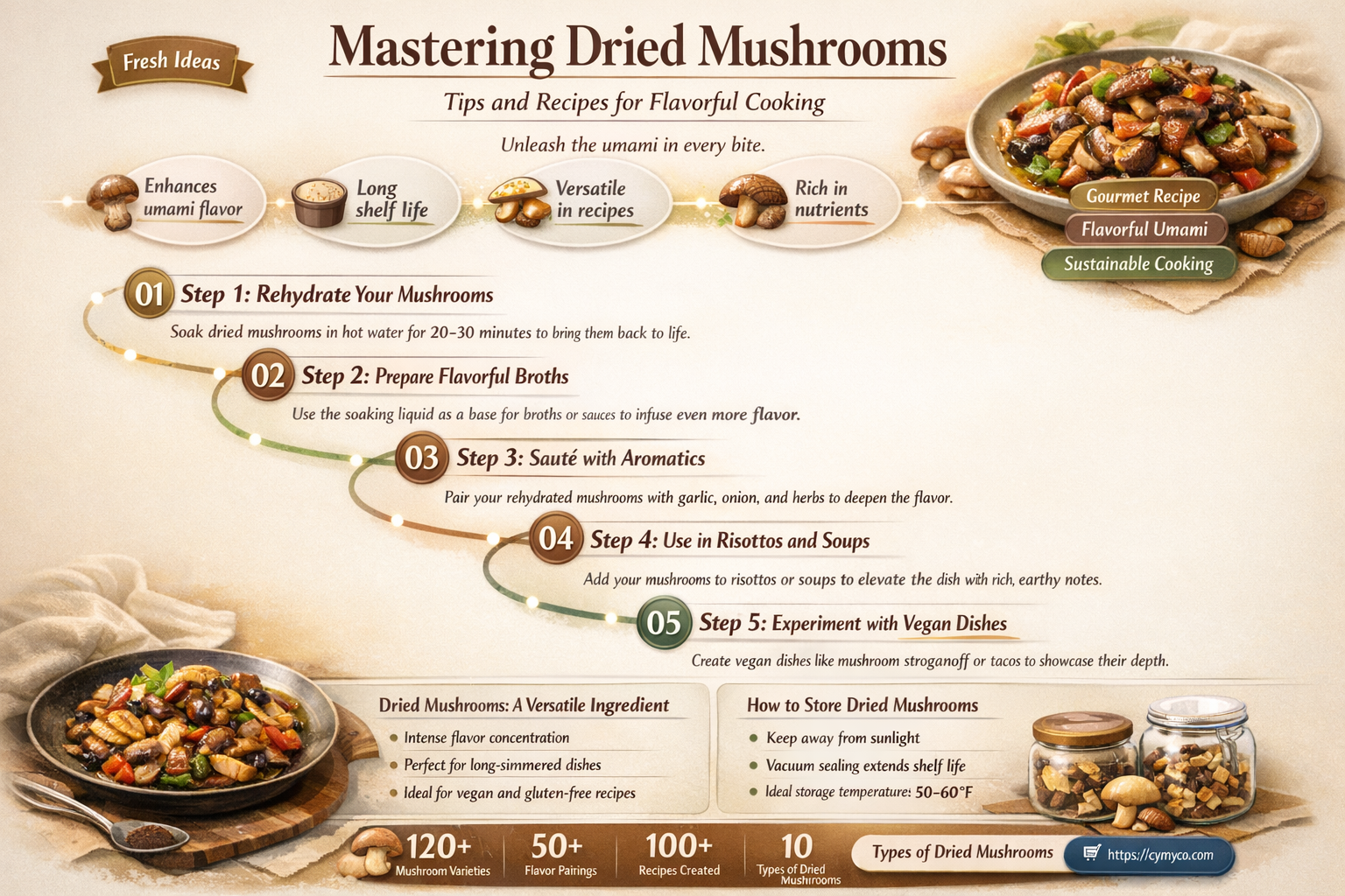 how to cook with dried mushrooms