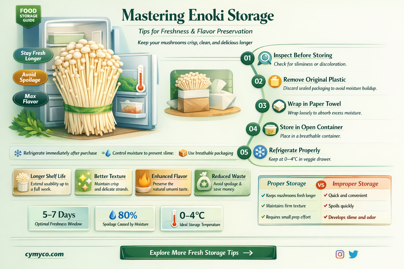 how to store enoki
