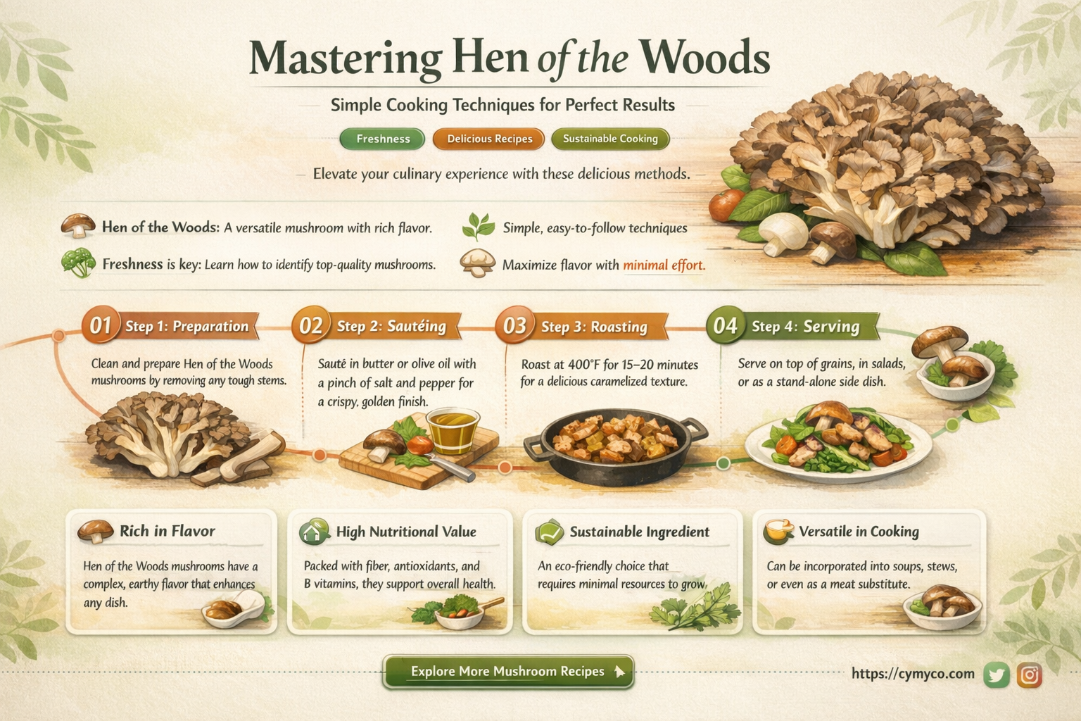 how do you cook hen of the woods