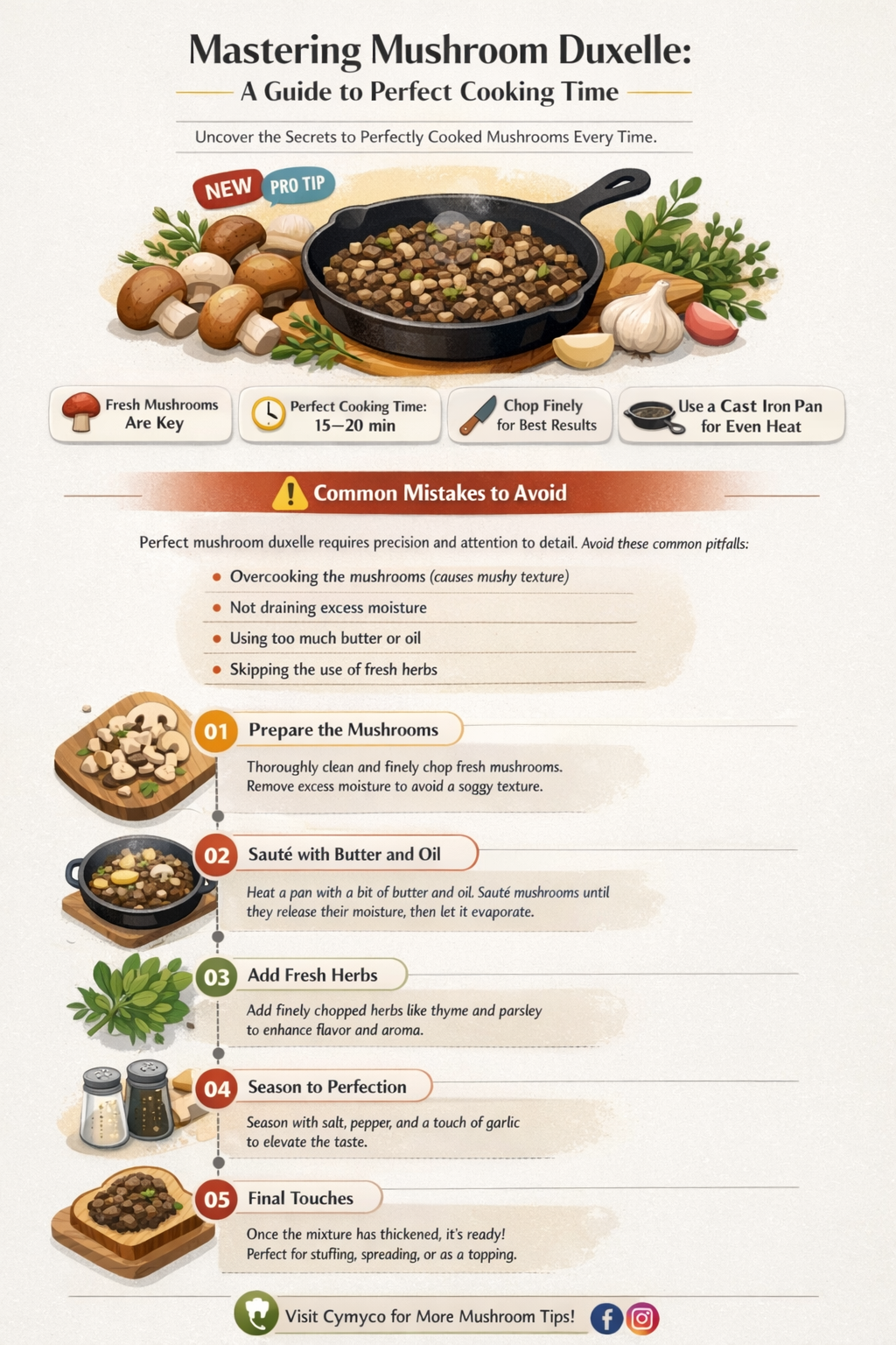 how long to cook mushroom duxelle