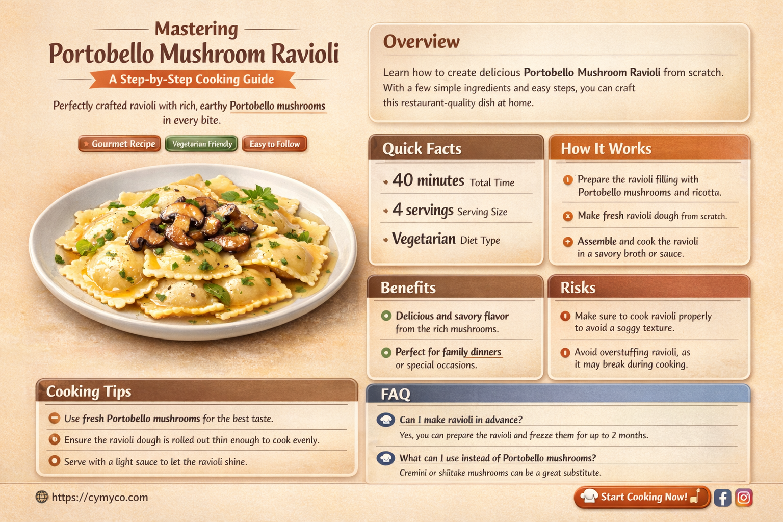 how to cook portobello mushroom ravioli