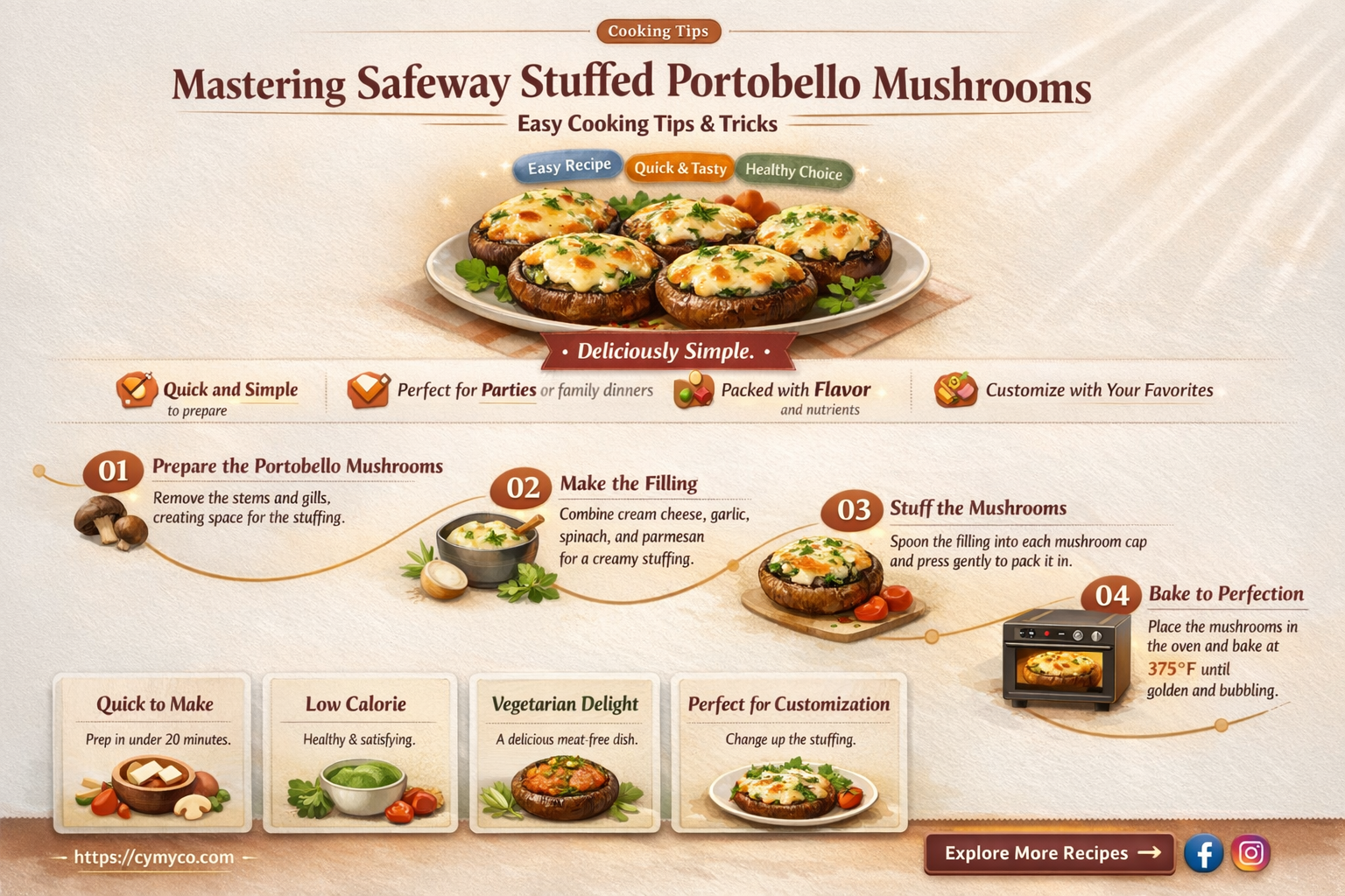 how to cook safeway stuffed portobello mushrooms