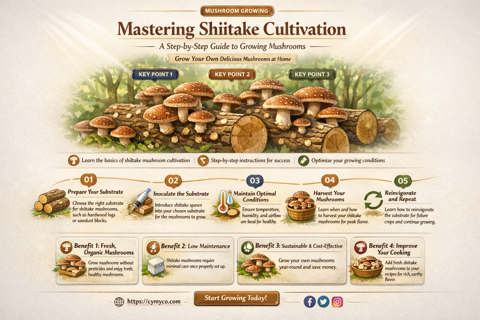 how do you grow shiitake mushrooms