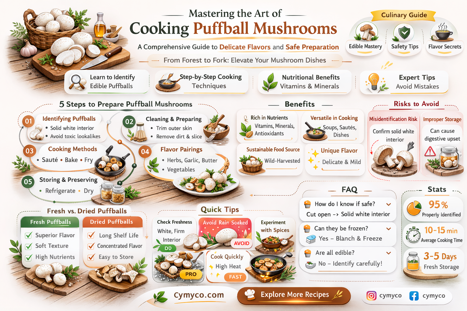 how long to cook puffball mushrooms