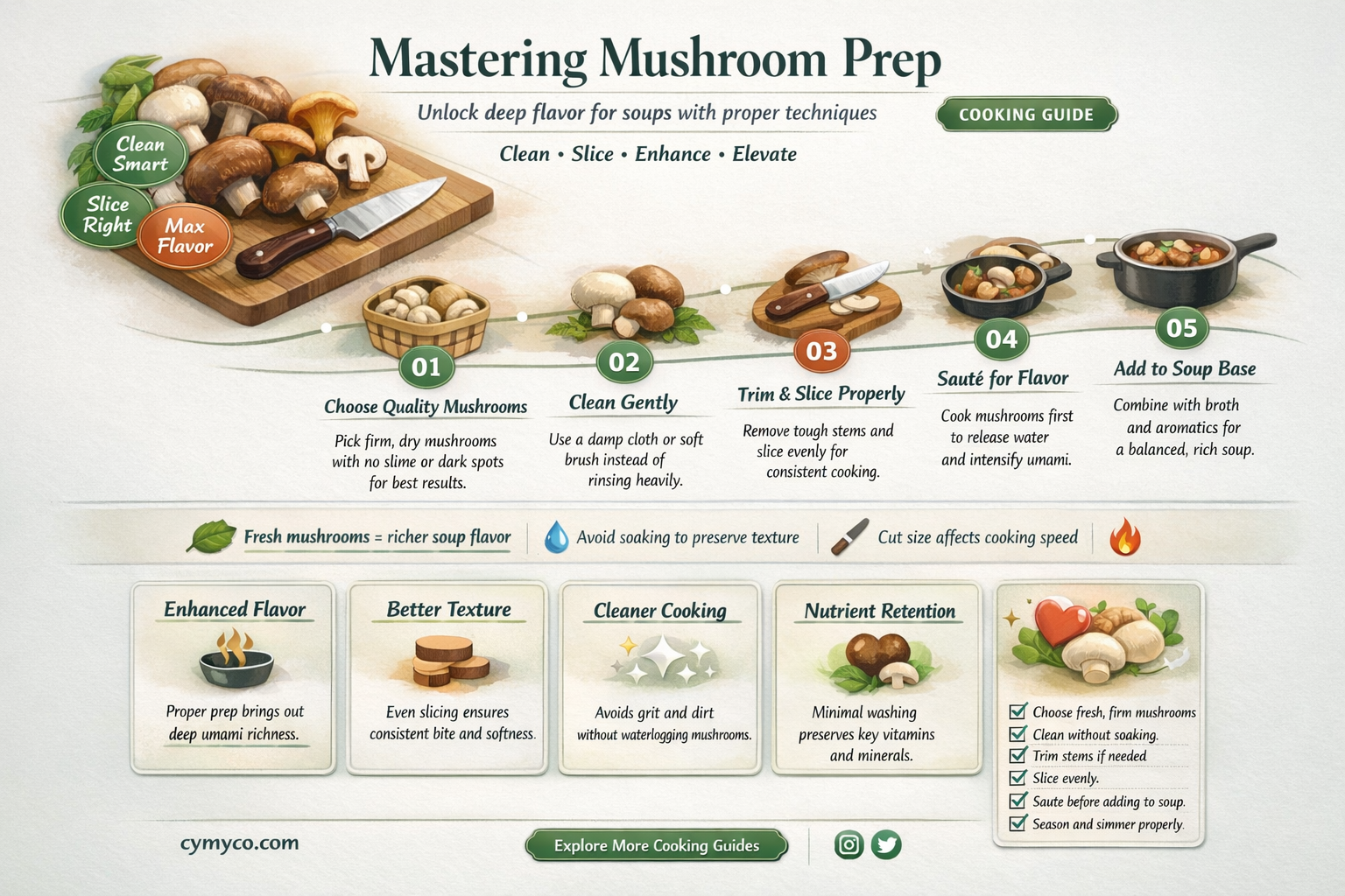 how to prep mushroom for soup